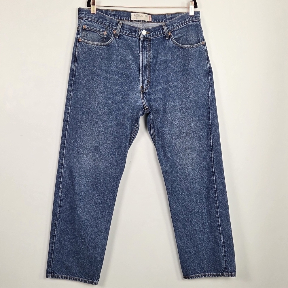 Levi's 505 Regular Fit Blue Denim Straight Jeans Size 40x32 100% Cotton